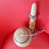 Bilboquet ancien bicolore en bois tourné