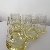 Set of 6 vintage yellow whisky glasses
