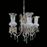 French-style silver chandelier with Swarovski crystal pendants, 1980