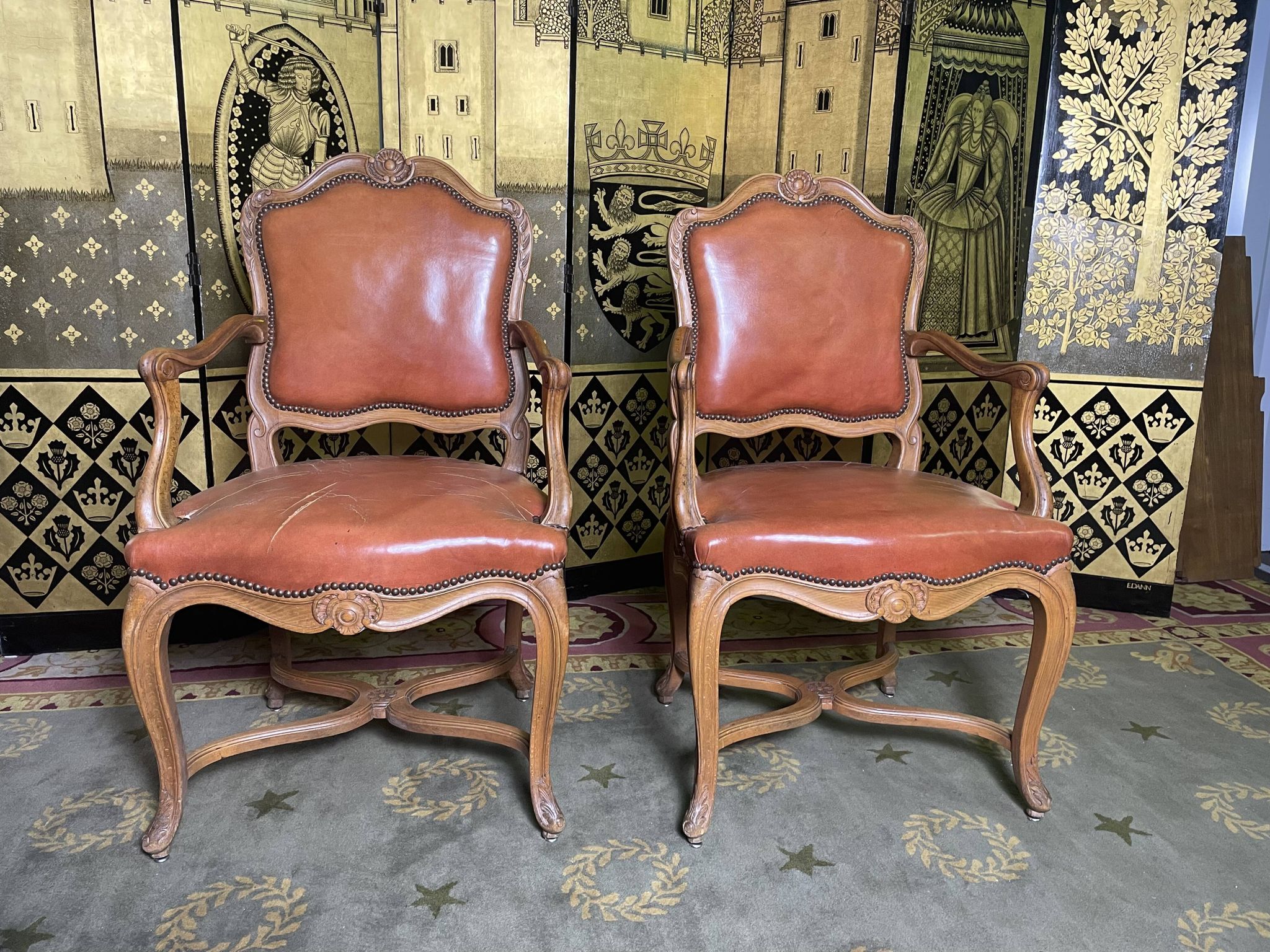 Pair of Louis XV convertible armchairs - Regency