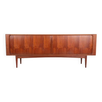 Enfilade en teck Bernhard Pedersen & Søn avec portes tambour / design danois du milieu du siècle moderne / années 1960