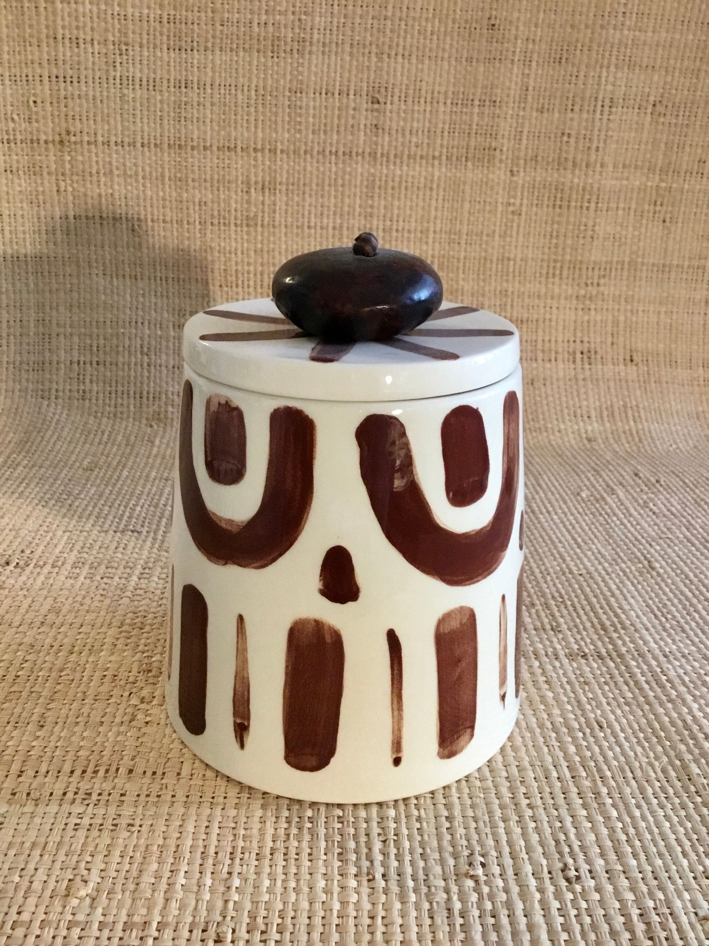 Hand-painted glazed ceramic box