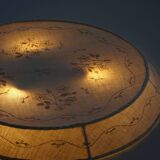 Large Swedish wall/ceiling light from the mid-century in linen and lace, Sweden, 1950s.