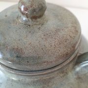 Large handcrafted celadon glazed ceramic teapot