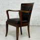 Fauteuil de bureau style Empire en bois et cuir