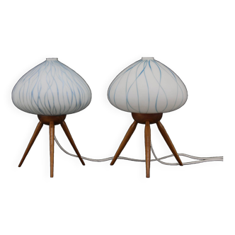 1960s pair of table lamps by uluv , czechoslovakia