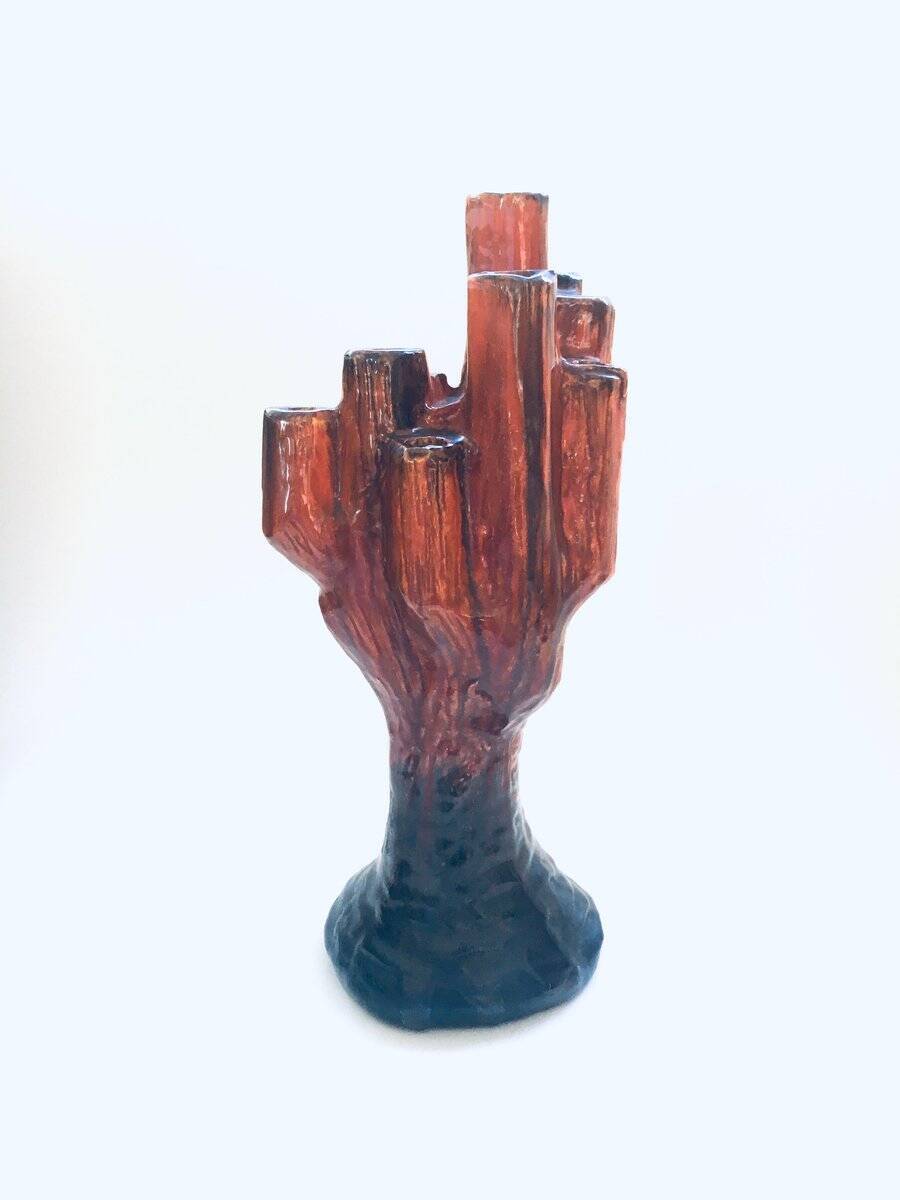 Mid-Century Cactus-Shaped Ceramic Candleholder, 1960s