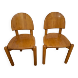 Pair of pine chairs, designed by Rainer Daumiller, Denmark 1970s