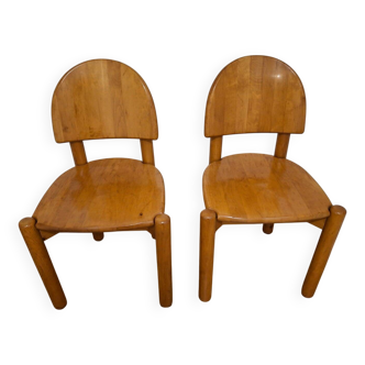 Paire de chaises en pin, conçues par Rainer Daumiller, Danemark, années 1970