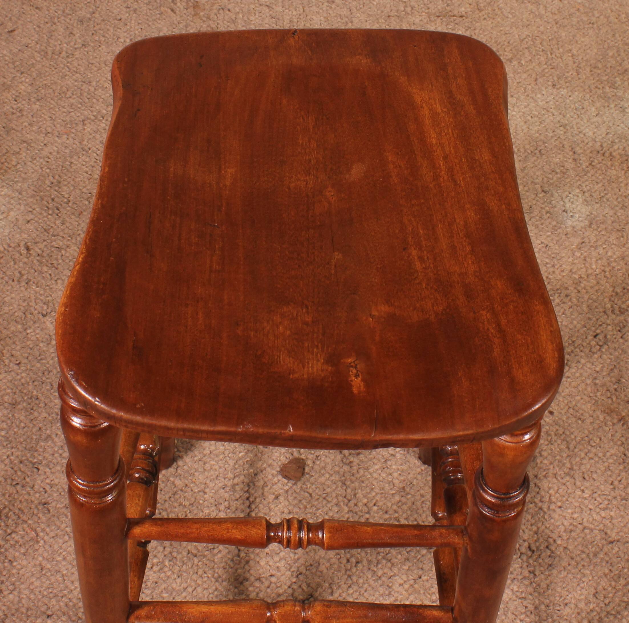 19th-century elm bar stool