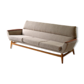 Mid-century scandinavian 3-seater sofa made of teak & boucle, norway 1970's