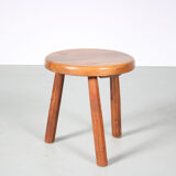 Tabouret de trépied brutaliste des années 1970 des Pays-Bas