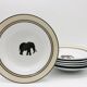 6 Porcelain soup plates, Safari.