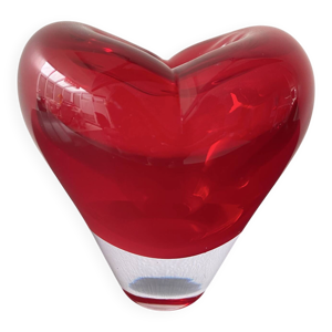 Vase Coeur rouge Murano - salviati