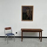 Small old console in solid oak, with spindle legs