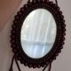 Miroir vintage bohème en perles de bois