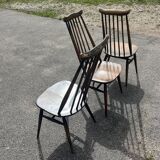 Set of 3 Ercol Goldsmith Scandinavian style wooden chairs