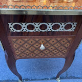 Men's dressing table inlaid and bronze stamped R Sigot, conversion furniture