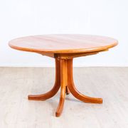 1970s solid teak dining table with Scandinavian design.