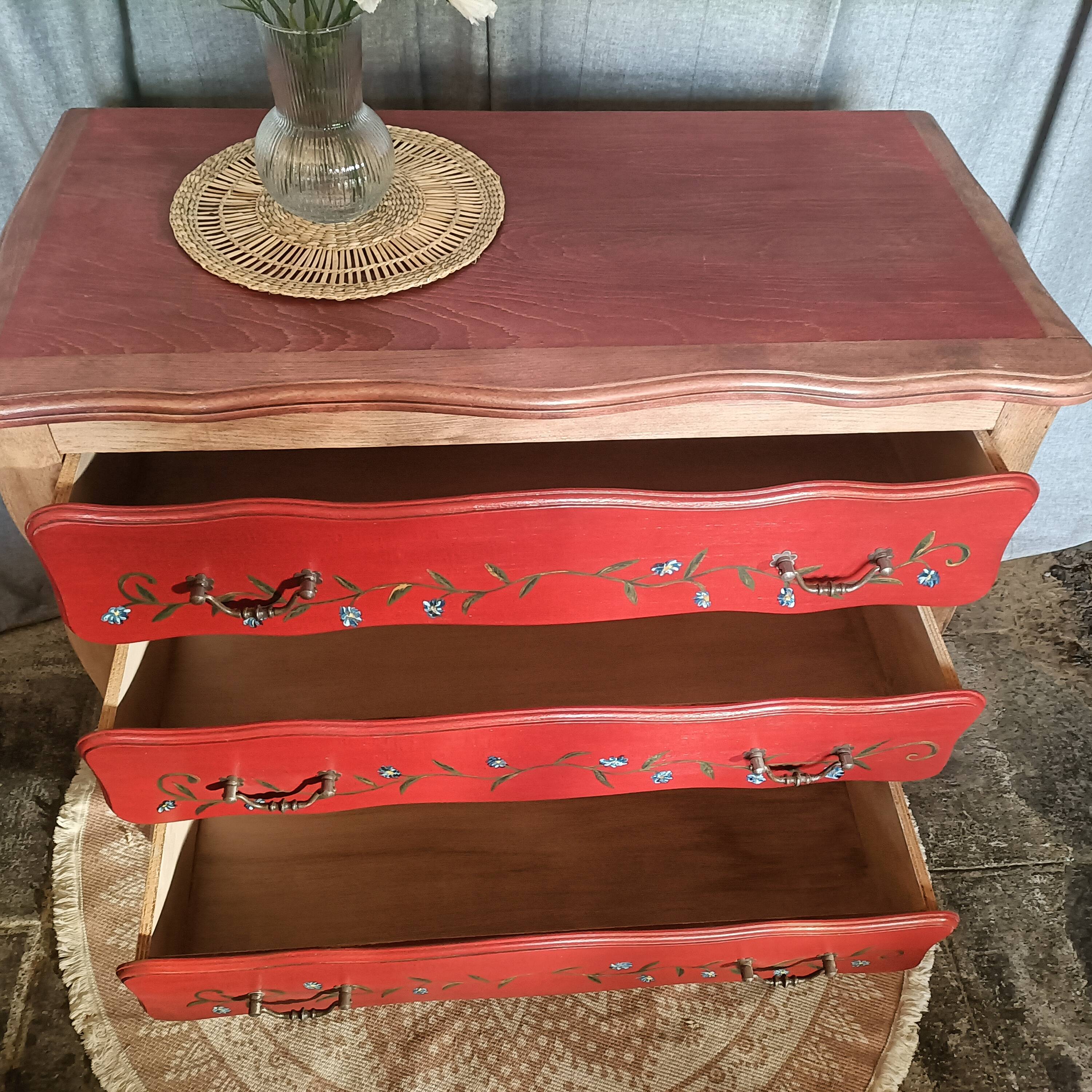 Hand painted chest of drawers