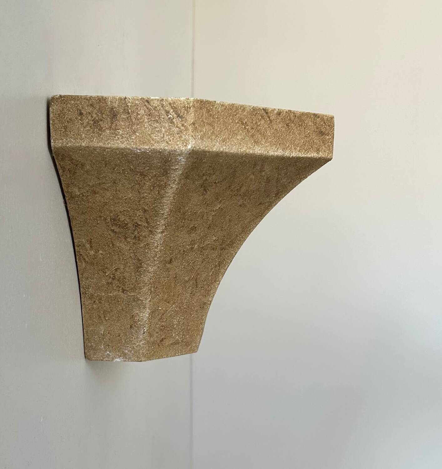 Vintage wall lamp, grainy beige plaster, France 1960