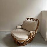 Pair of Roche Bobois rattan armchairs