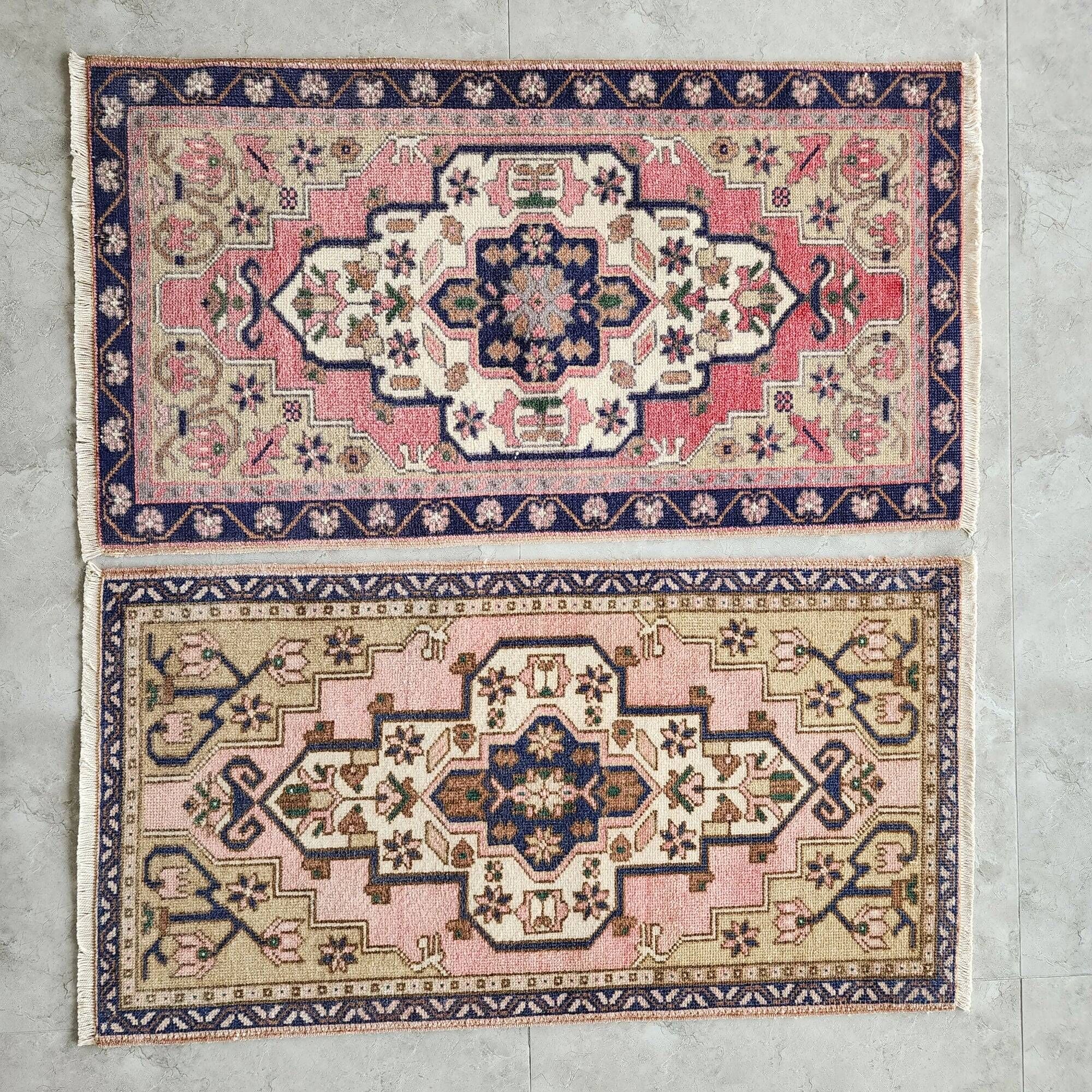 Lot de 2 tapis turcs vintage faits main