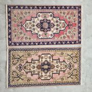 Set of 2 vintage handmade Turkish rugs 56x102 cm