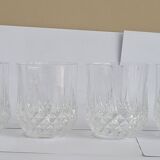 Set of 6 chiseled crystal water or whiskey glasses