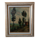 Landscape painting oil on panel Tuscan school 1930s signed