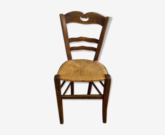 Chaise paillée rustique