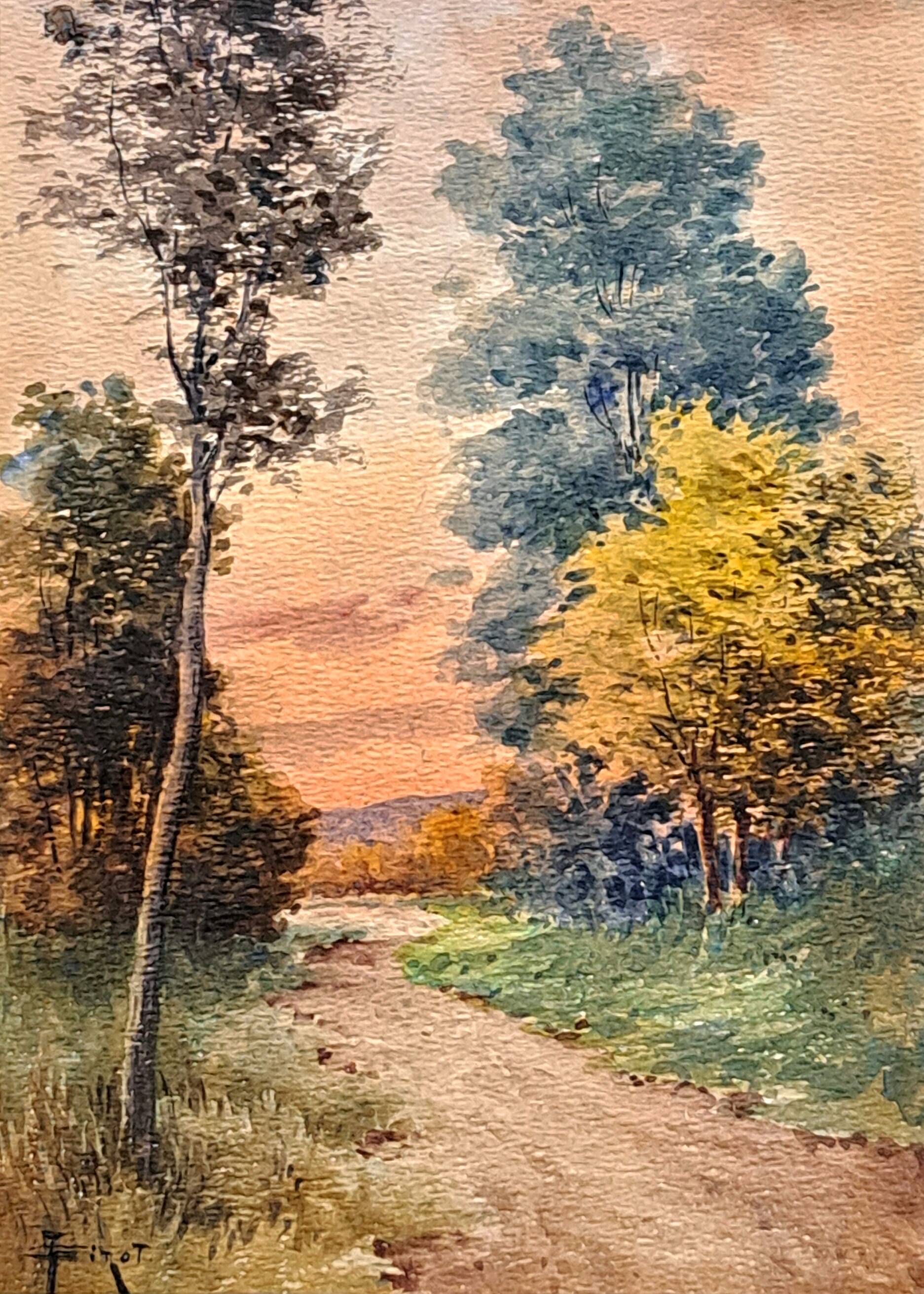 Impressionist watercolour signed Girot - 19th century - French school