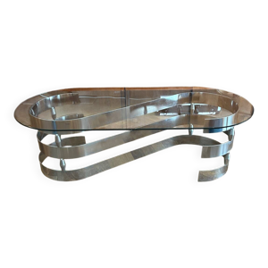 Table basse design ovale - verre