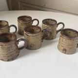 Set of 6 cups in pyrity