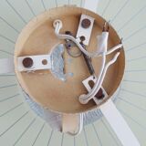 Mid-century wall or ceiling lamp made of glass with a graphic pattern