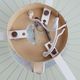 Mid-century wall or ceiling lamp made of glass with a graphic pattern