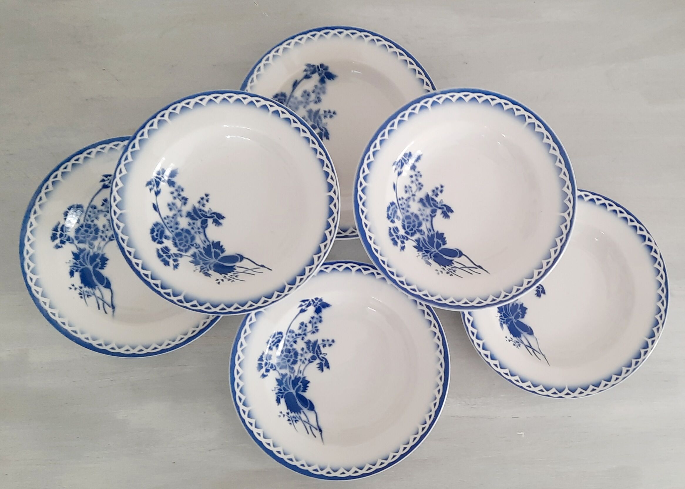 Plates hollows earthenware old Digoin Sarreguemines - model annick - vintage