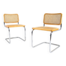 Ensemble de deux chaises Marcel Breuer B32 Blonde Cesca, Italie 1970