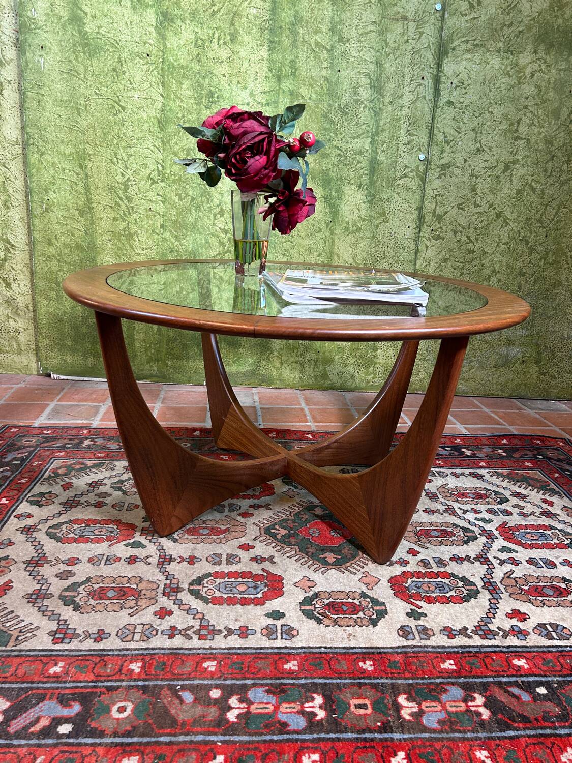 Mid century retro vintage teak round coffee table by GPlan 1960