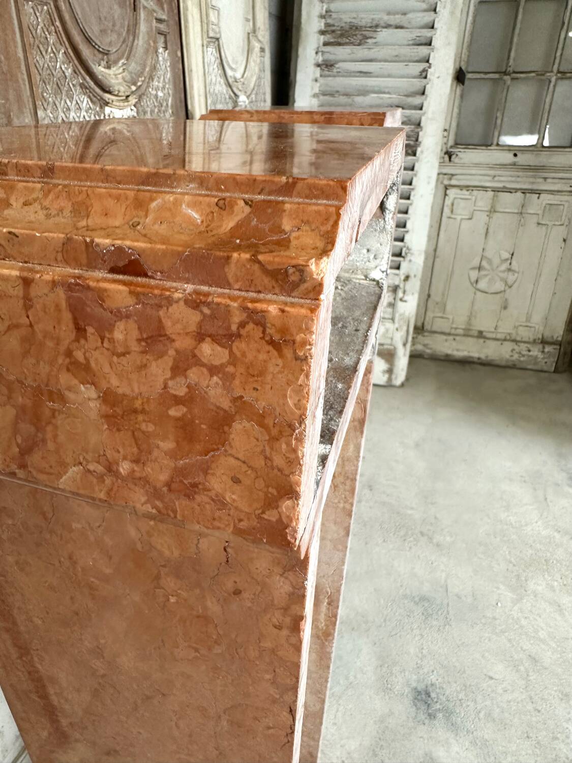 Pair of 20th century marble columns