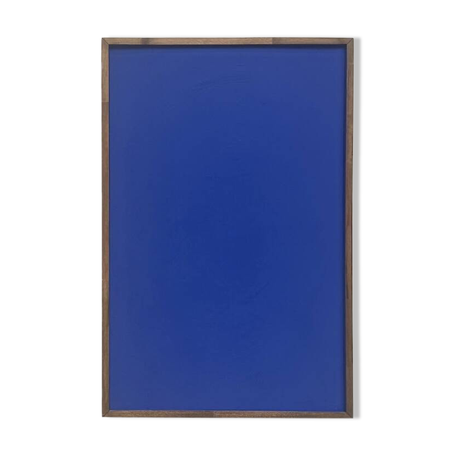 Monochrome table in ultramarine blue, acrylic on solid wood.