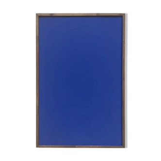 Monochrome table in ultramarine blue, acrylic on solid wood.