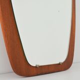 Grand miroir scandinave teck forme libre 1960