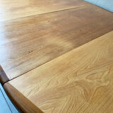 Table scandinave ronde vintage à pied central étoile extensible