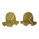 Two corolla-shaped lampshades for suspension or applique, amber colour