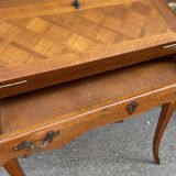 Louis XV style cherry wood Dos d'Âne scriban slope desk 1970