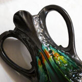 Amphora vase in metallic stoneware