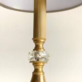 Vintage lamp in gold metal and crystal