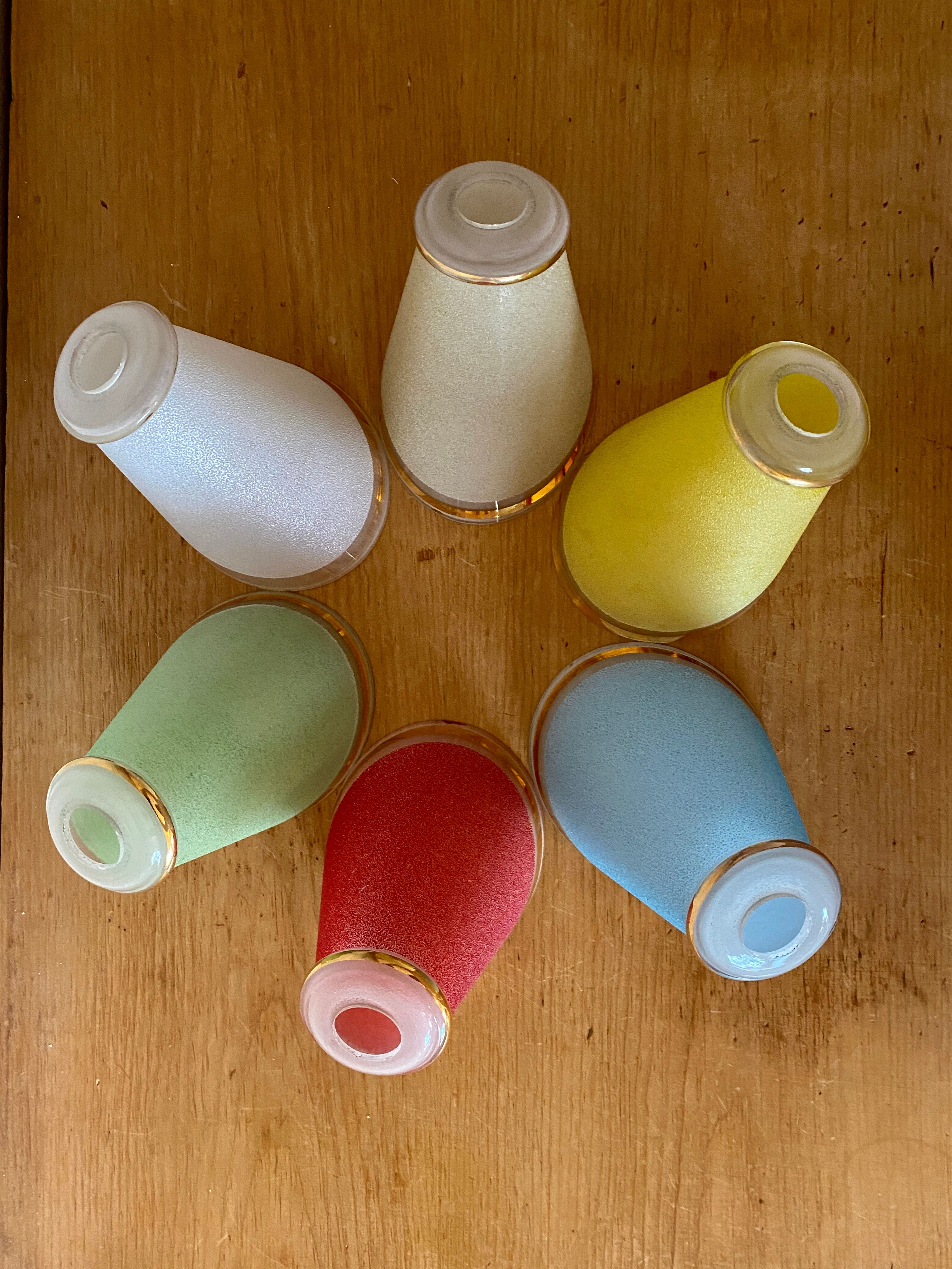 Vintage tulip walkman in green sandblasted glass