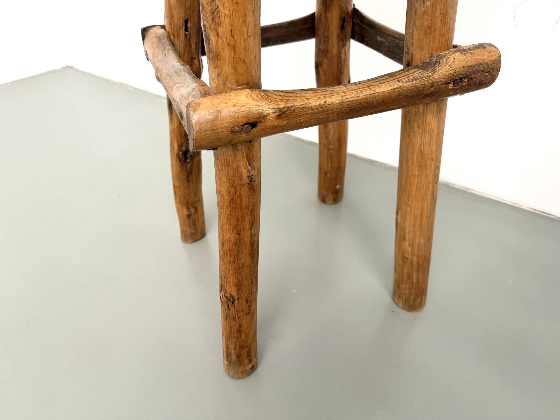 Pair of brutalist bar stools, France, 1950s